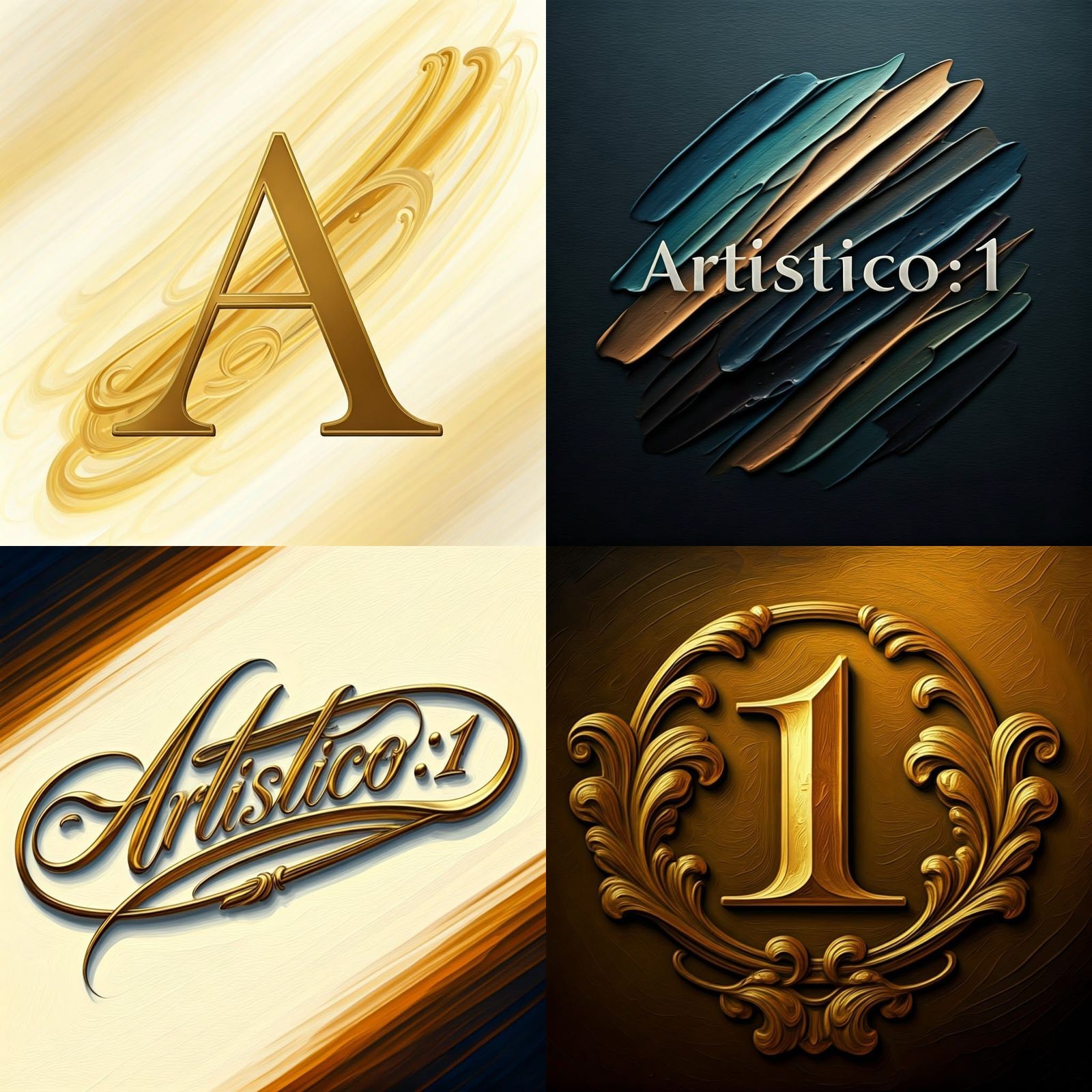 Luxurious Logo Design in Gouache Watercolor Style