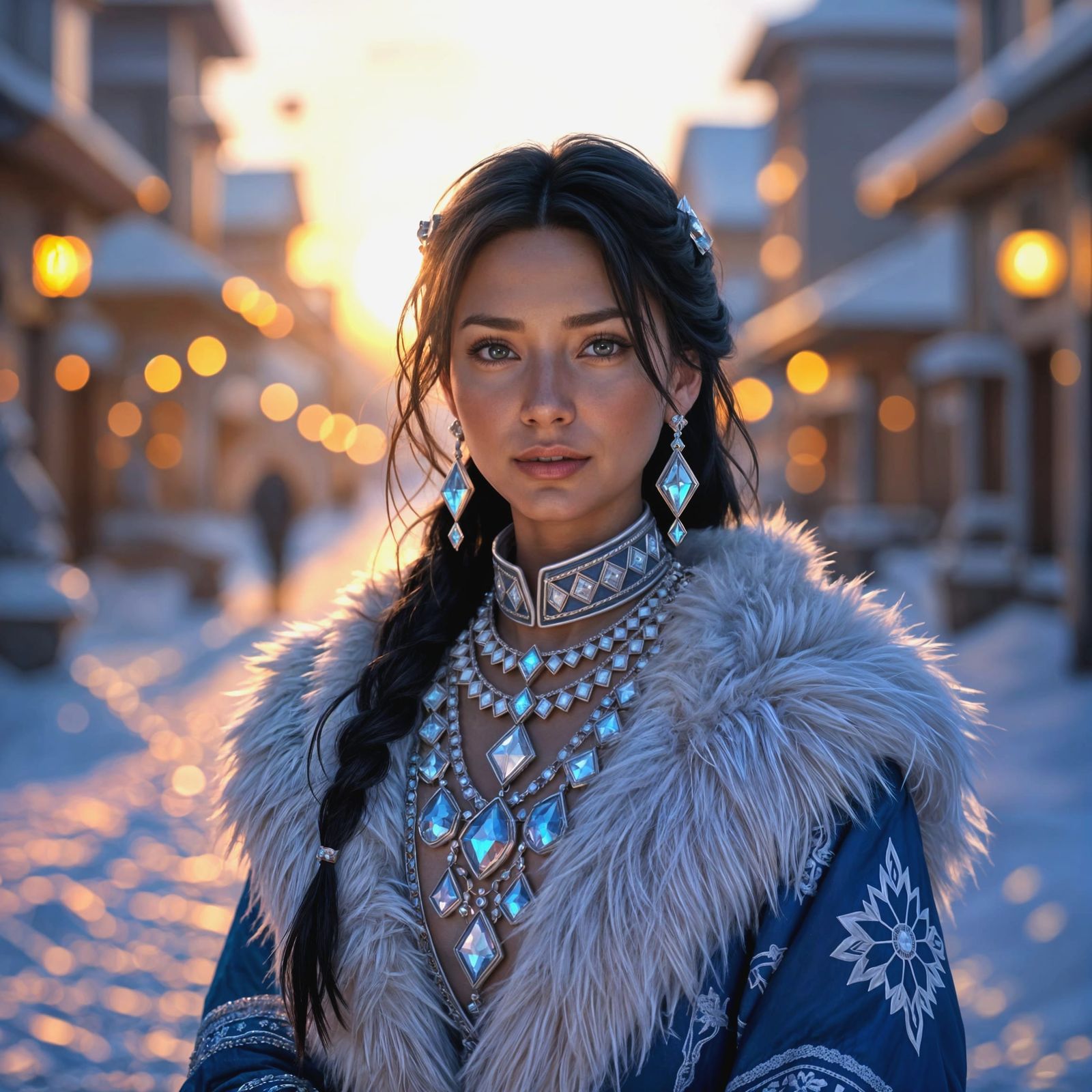 Eskimo Woman in Crystal City: 3D Game Art