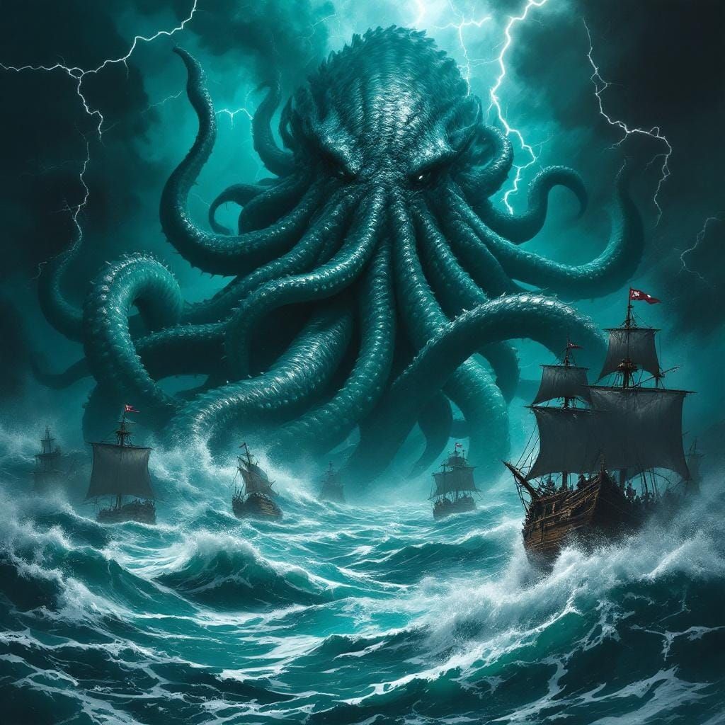 Kraken Unleashed from the Deep in Cinematic Style