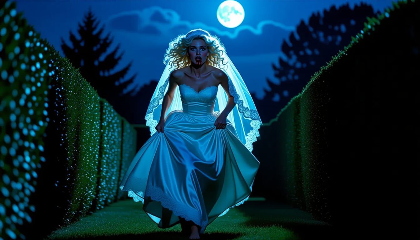 Runaway Bride in 80s Slasher Film Style