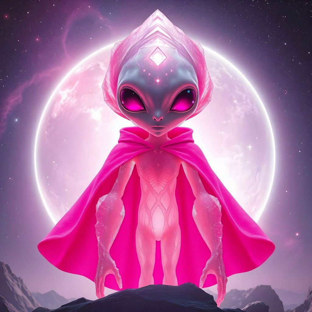 Ethereal Alien Goddess in Cosmic Light