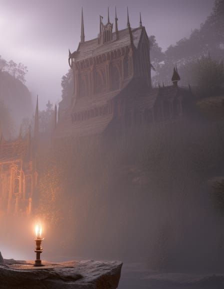 Gothic Sheeted Ghost by Candlelight, Dark Academia Style