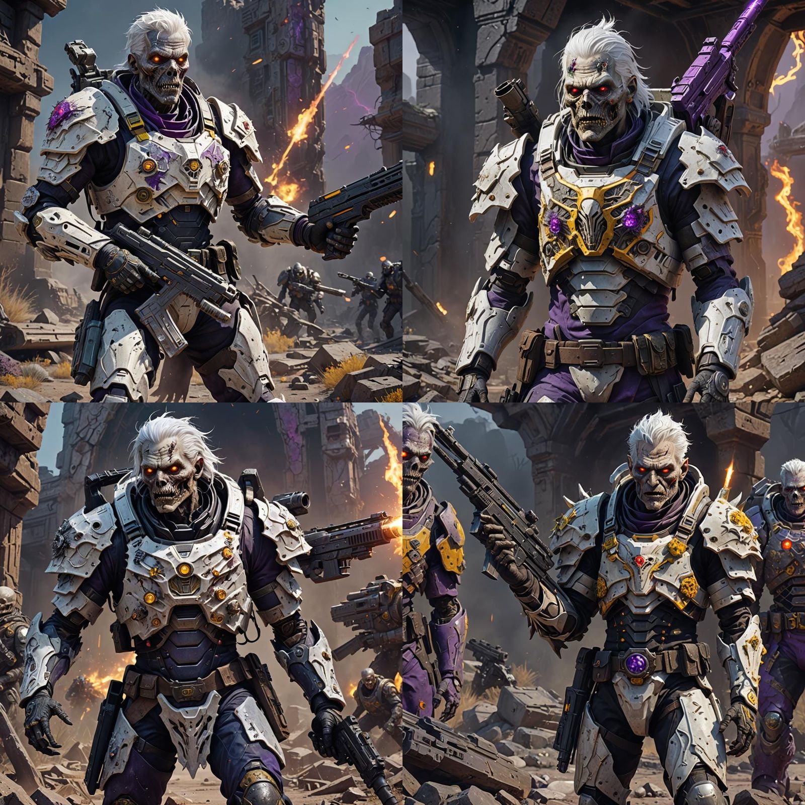 Zombie Soldier with Laser Rifle in Dark Fantasy Style