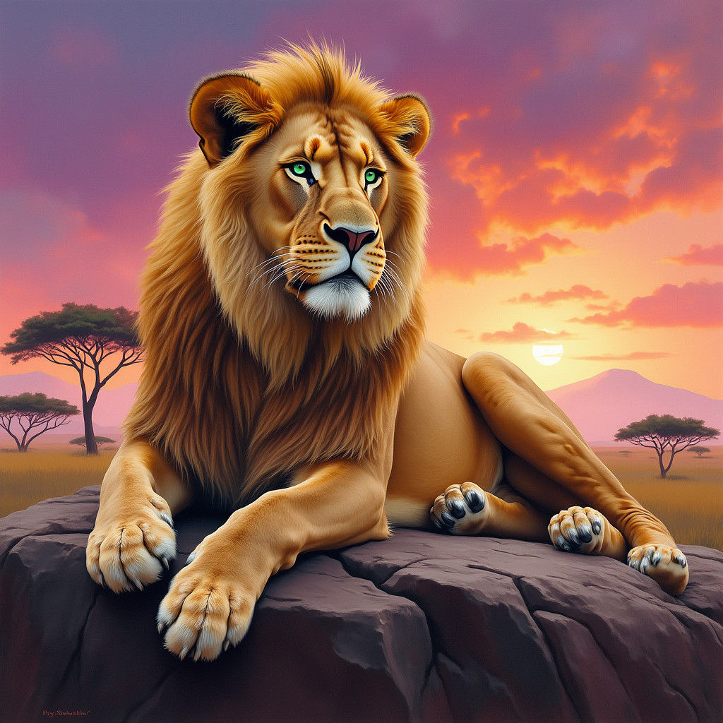 Majestic Lioness in Sweeping Savannah Landscape