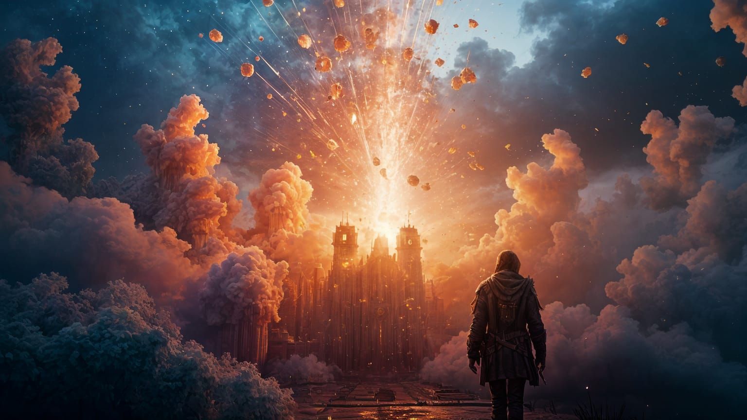 Alphabet Explosion: A Fantastical Matte Painting
