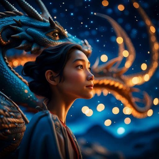 Dragon Soaring Through Misty Mountains