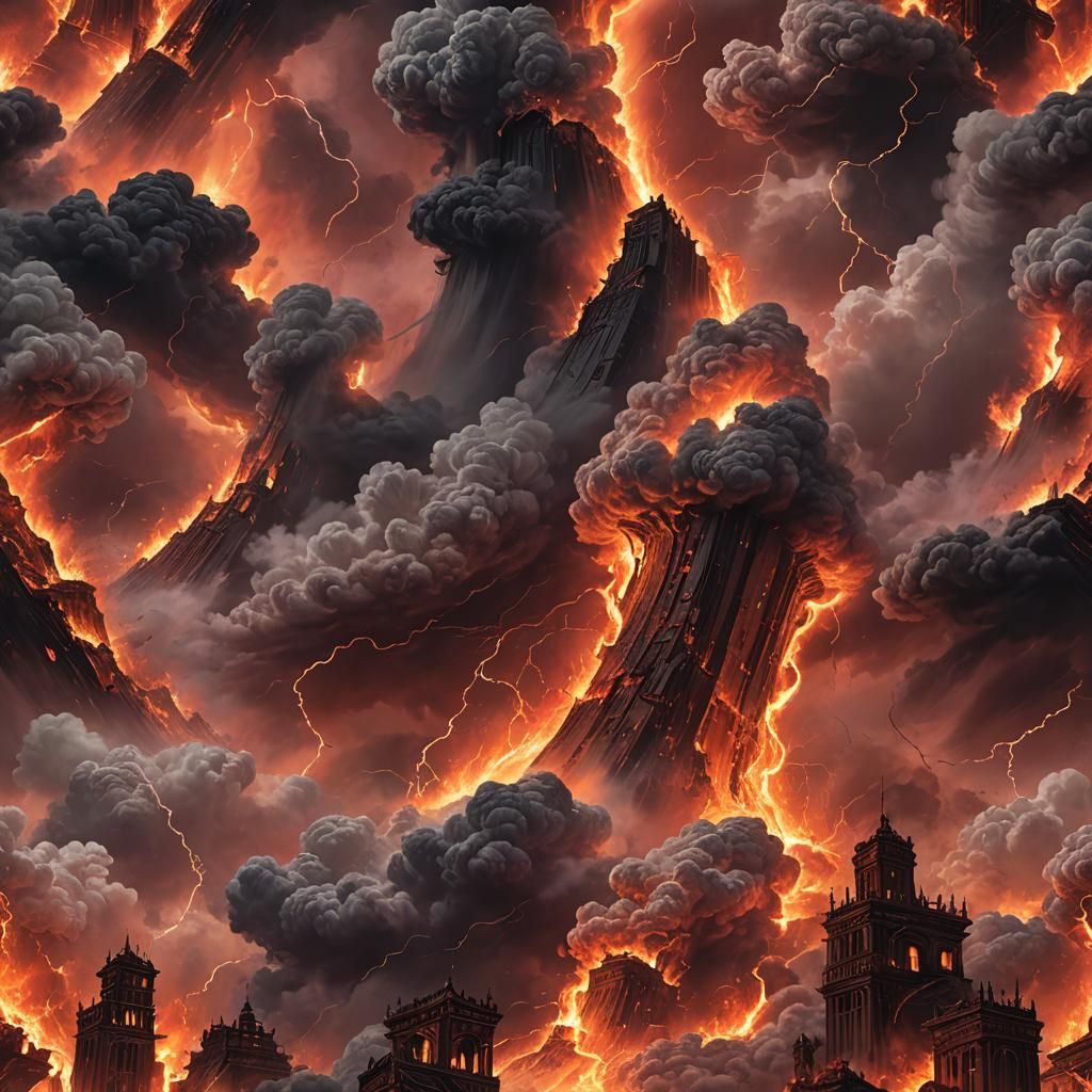 Infernal Firestorm Hurricane Engulfs the Horizon