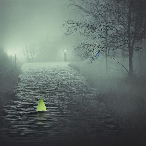 Eerie Paper Boat in Derry Gutter