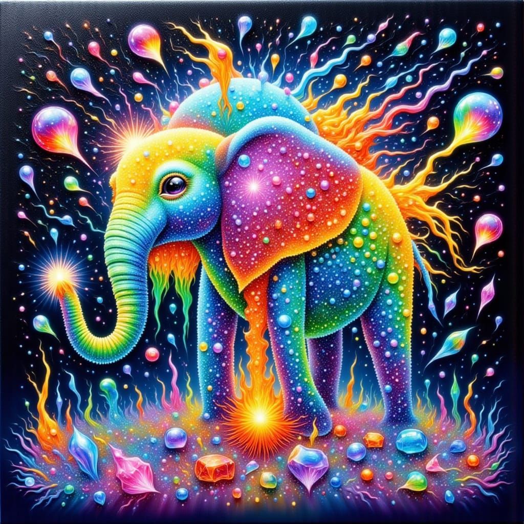 Vibrant Chemical Reaction with Diamonds, Acrylic Style