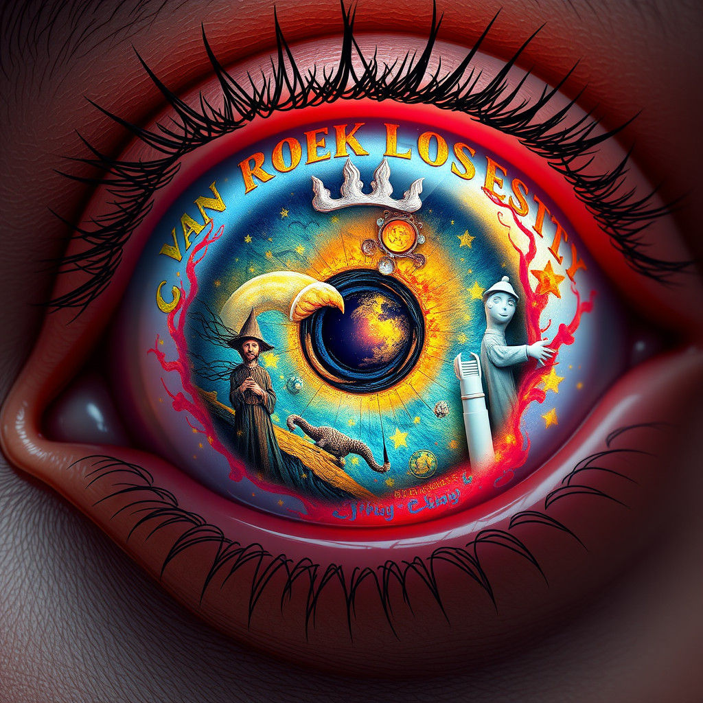 Surreal Eyeball Art in Van Gogh Style