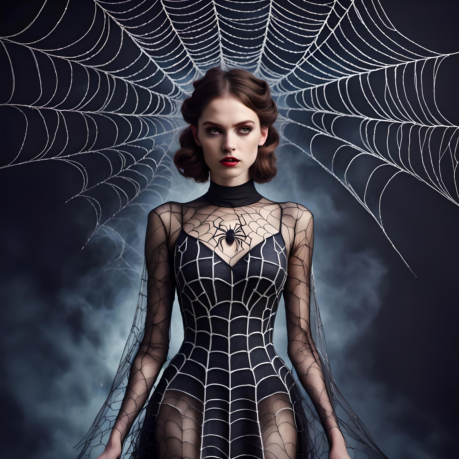 Magical Woman in Spiderweb Dress
