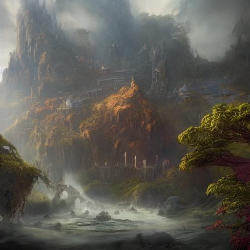 Fantastical Flute Player in Detailed Matte Painting