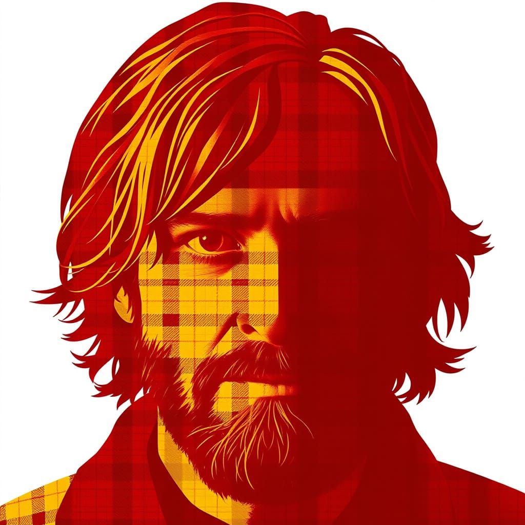 Silhouette Art Piece of Jared Padelecki in Plaid and Gingham