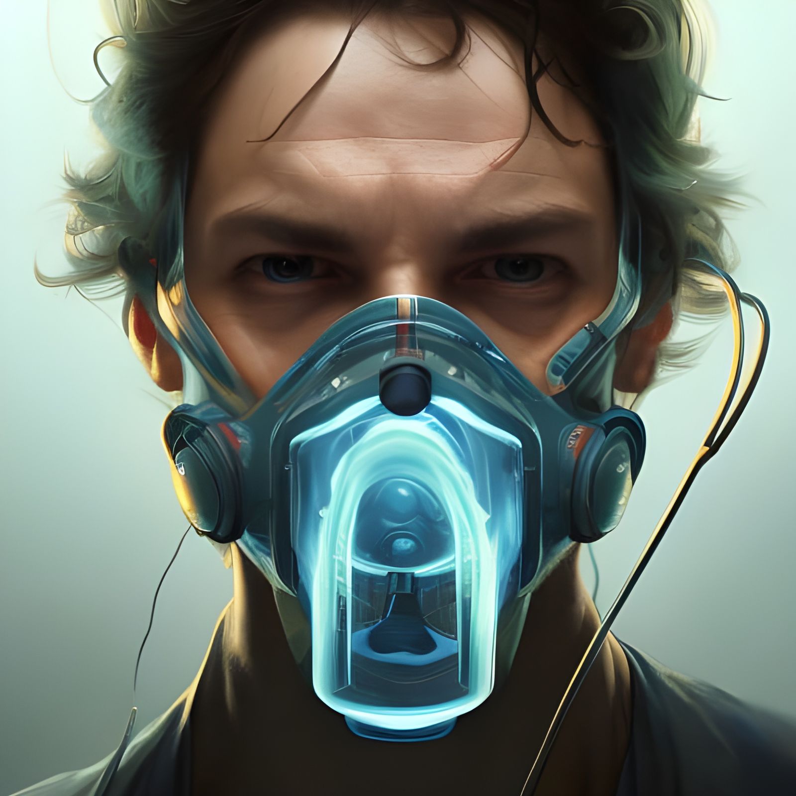 Doctor Battling Viruses: Hyperdetailed Digital Portrait