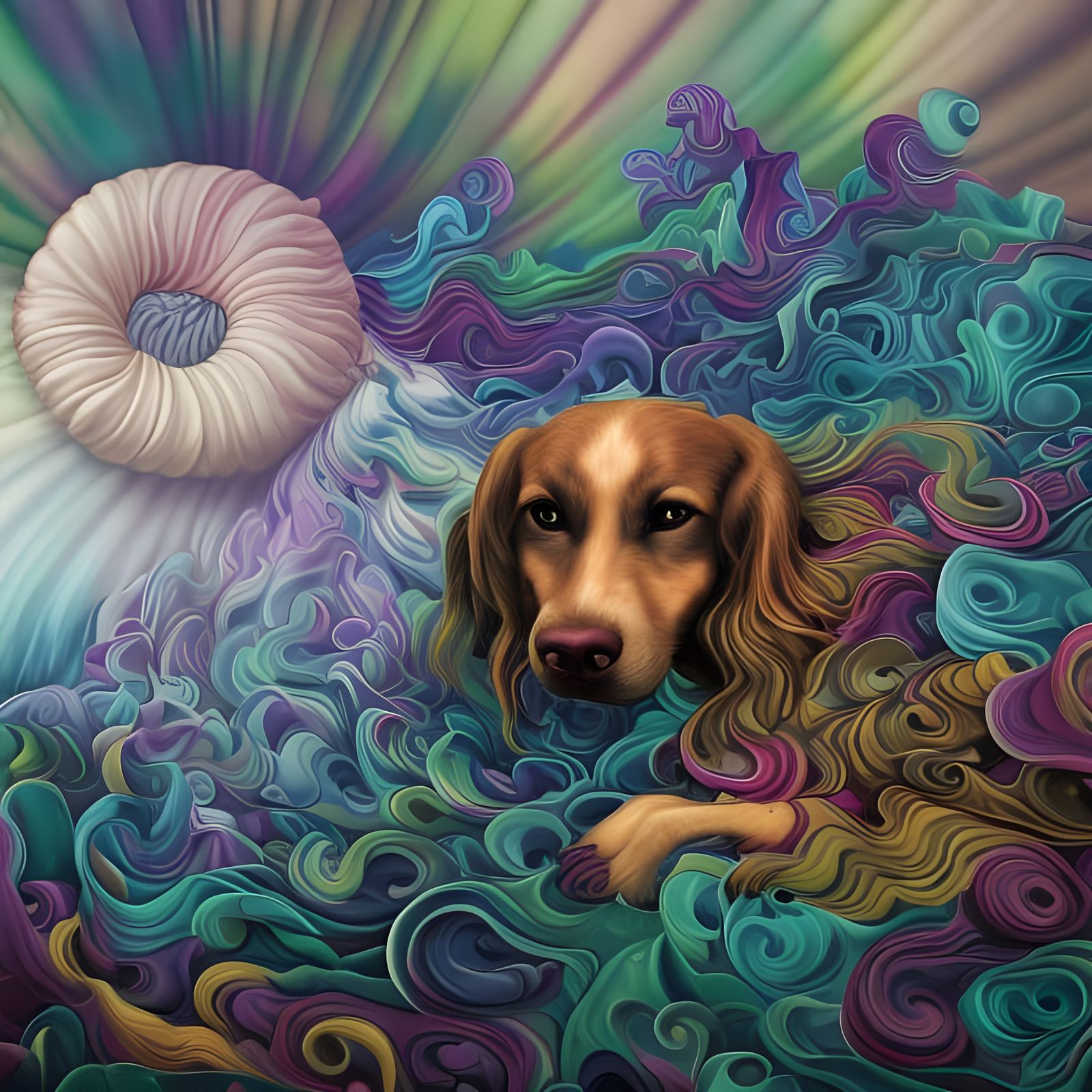 Surreal Donuts with Matchstick Dogs in Hyperrealistic Style