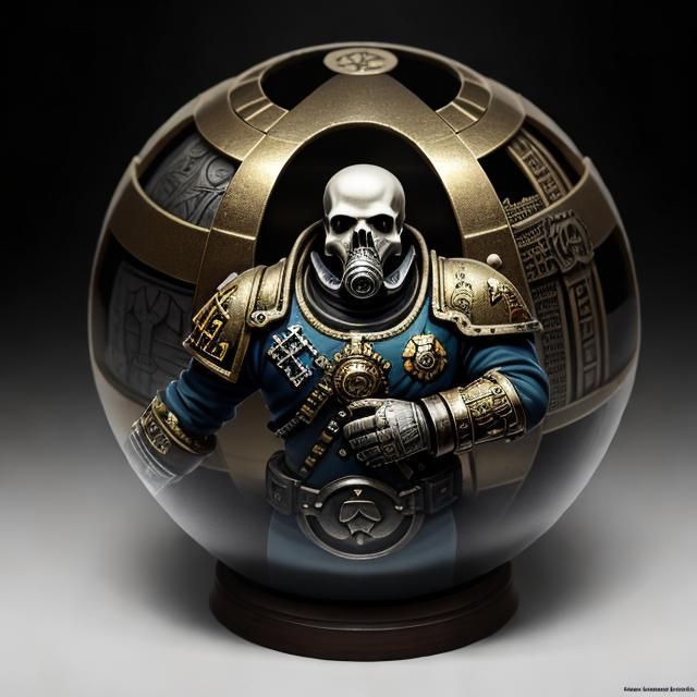 Bloody Skull in Bowling Ball, Detailed Digital Art