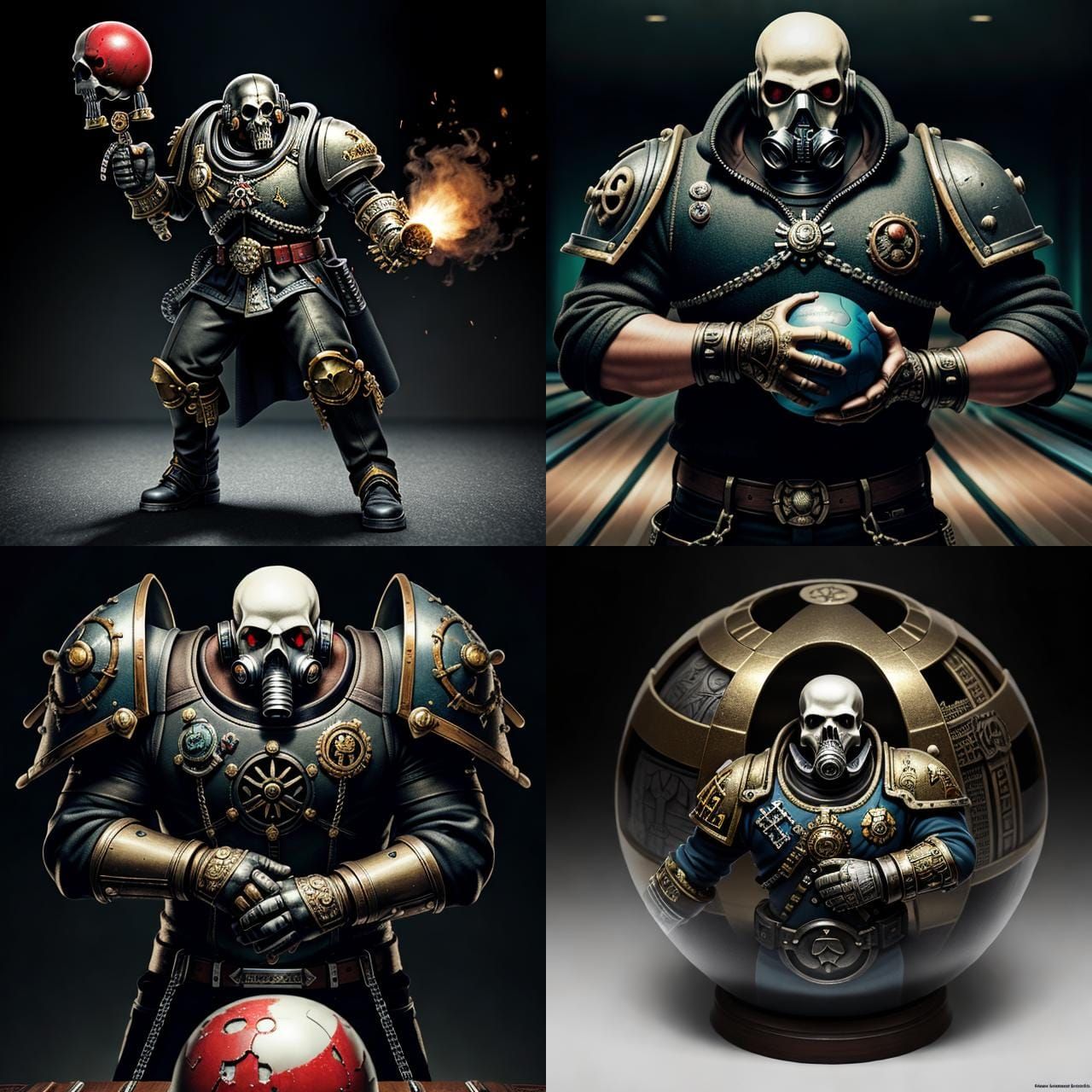 Warhammer 40k Bowling Ball Skull Artwork