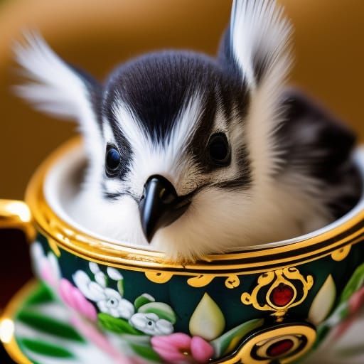 baby lemur chicken in a teacup ;-)