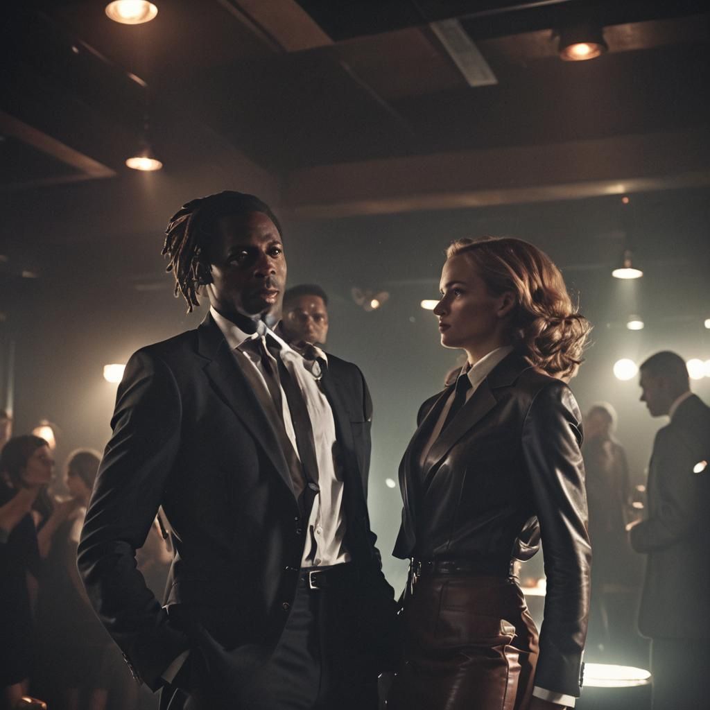 Monochromatic Film Noir: Nightclub Scene