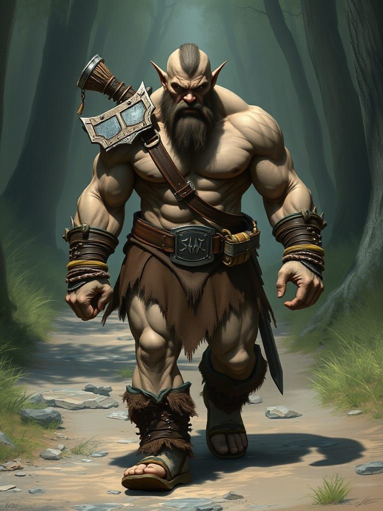 Muscular Half-Orc Exudes Confidence