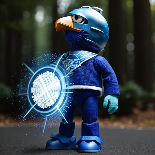 Eagle Muppet as Blue Power Ranger