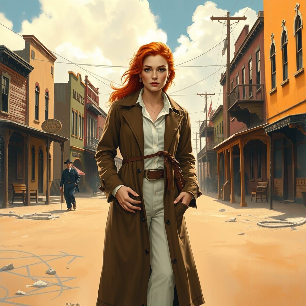 Redhead Doctor in Wild West Street, Rustic Realism