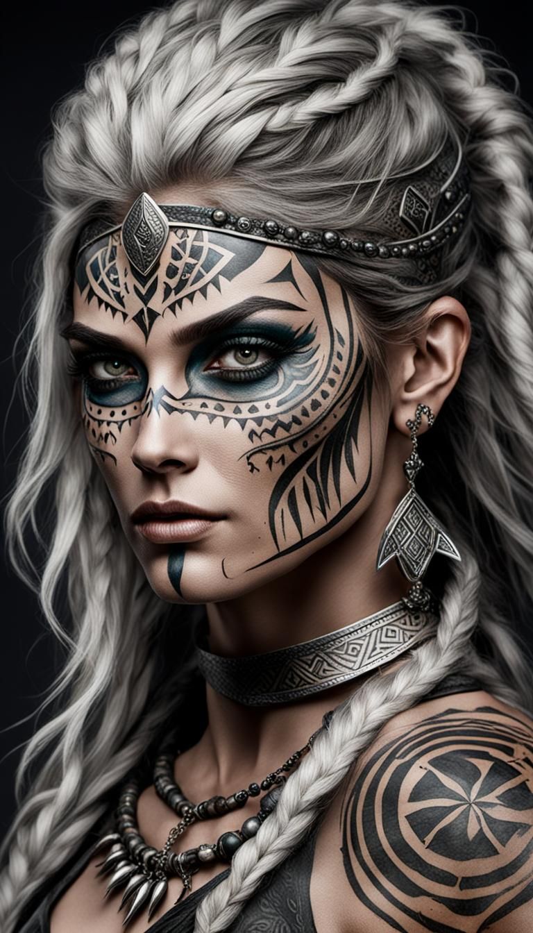 Mujer estilo guerrera inspirada en freya y Uruk, raza aria m...