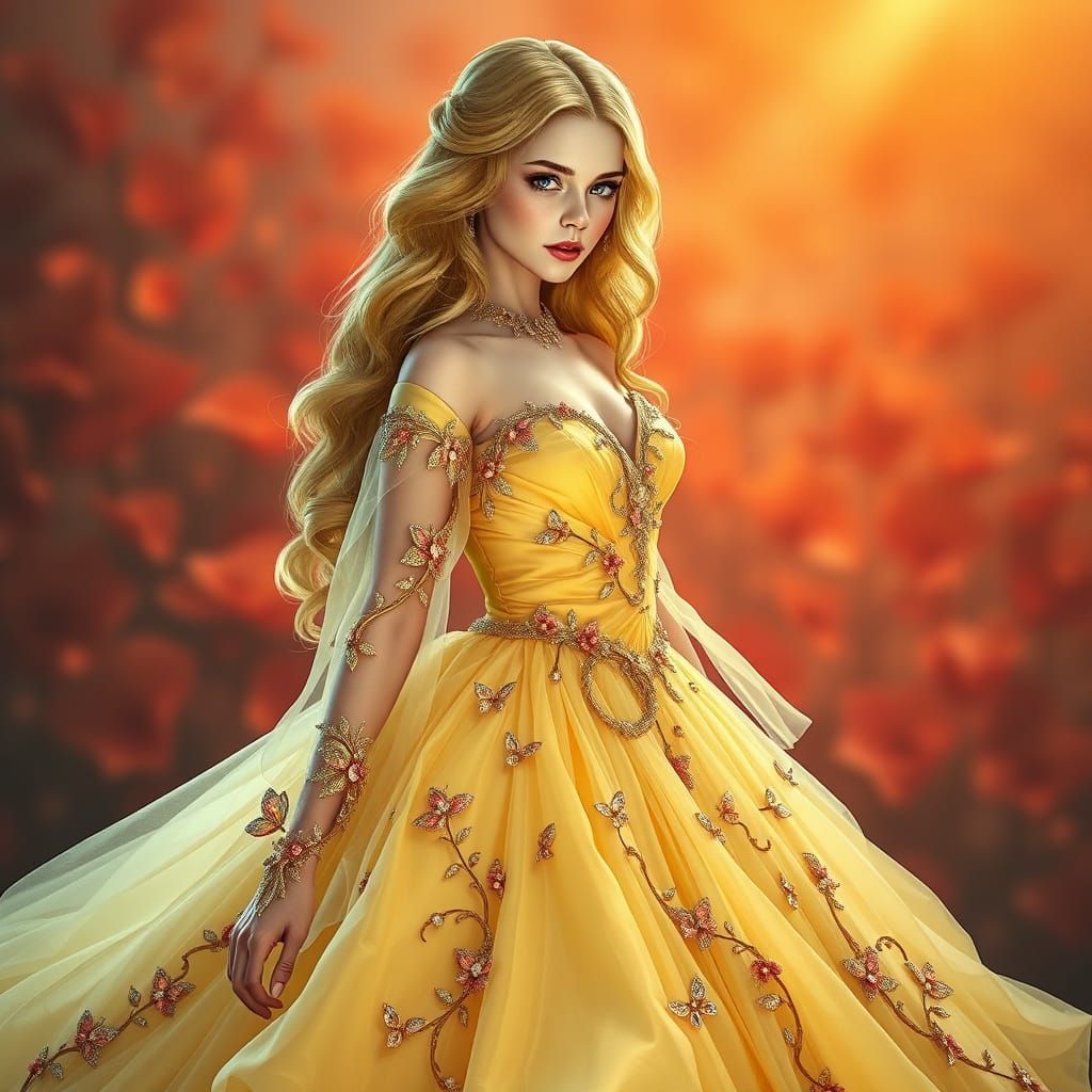 Calla Lily Girl in Opulent Fantasy Gown