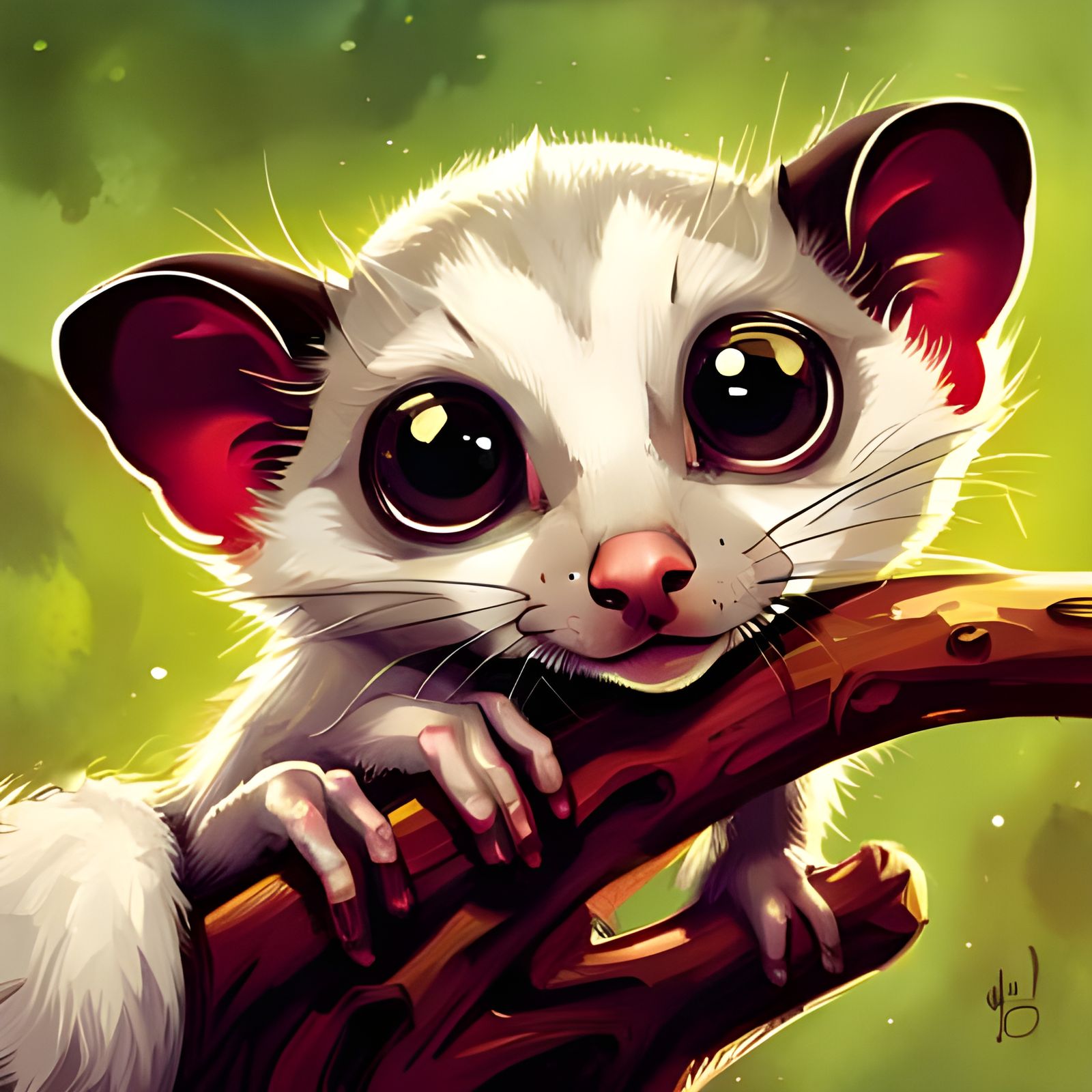 Adorable Sugar Glider in Hyperrealistic Digital Art