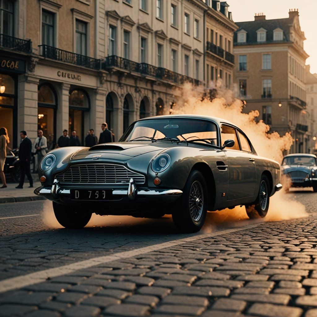 Aston Martin DB5 in Explosive Action Scene