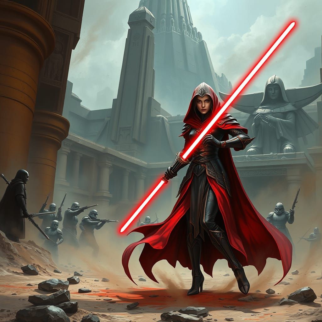 Dark Sith Warrior Emerges from Korriban's Ancient Shadows
