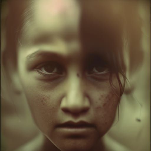 Lilliput Rambo Woman: Intense Close-Up Portrait
