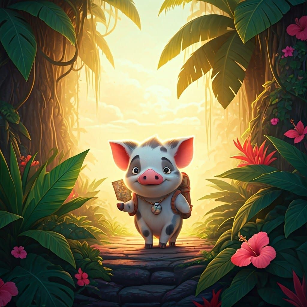 Pua's Jungle Adventure: A Pixar-Style Journey