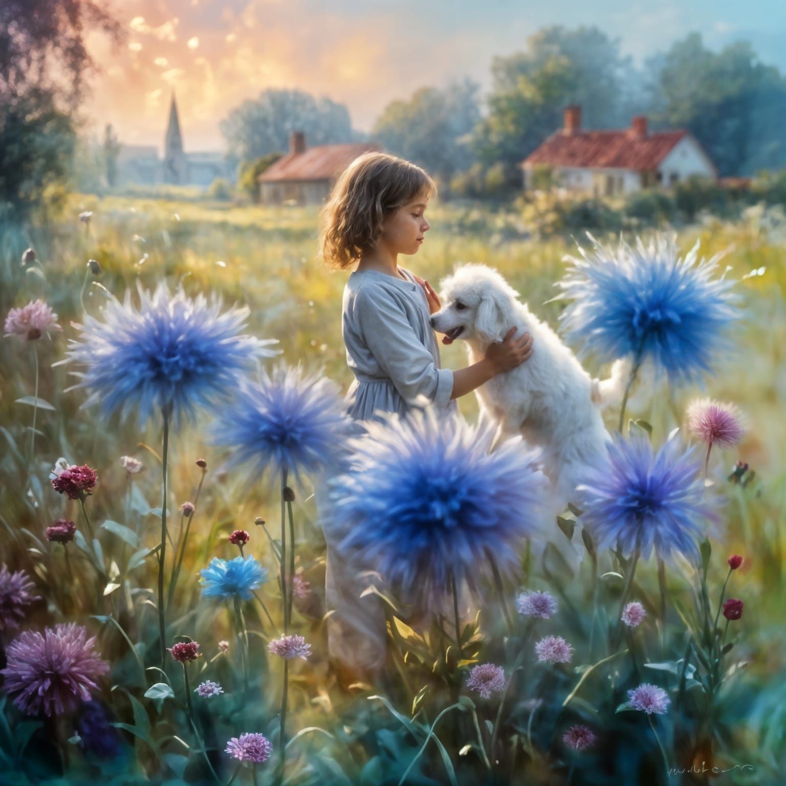 Between the cornflowers