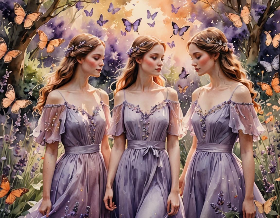 Dreamy Enchanted Garden Portraits in Lavender Hues