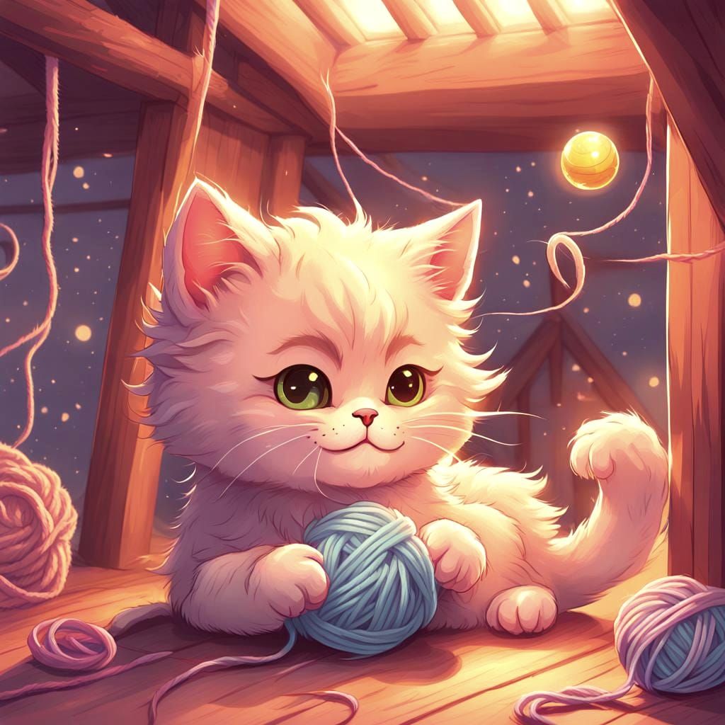 Demonic Kitten Doodle Illustration