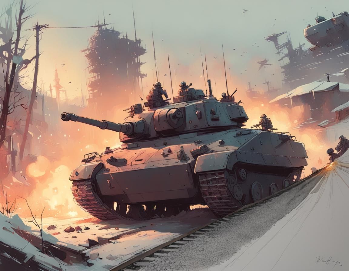 Hyperdetailed Comic of Tank Diggers by Ismail Inceoglu