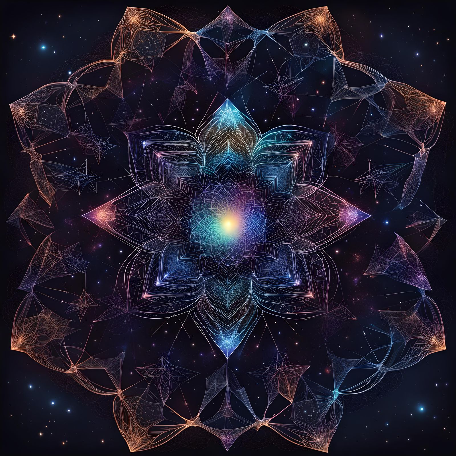 Geometric Cosmic Mandala of Star Constellations