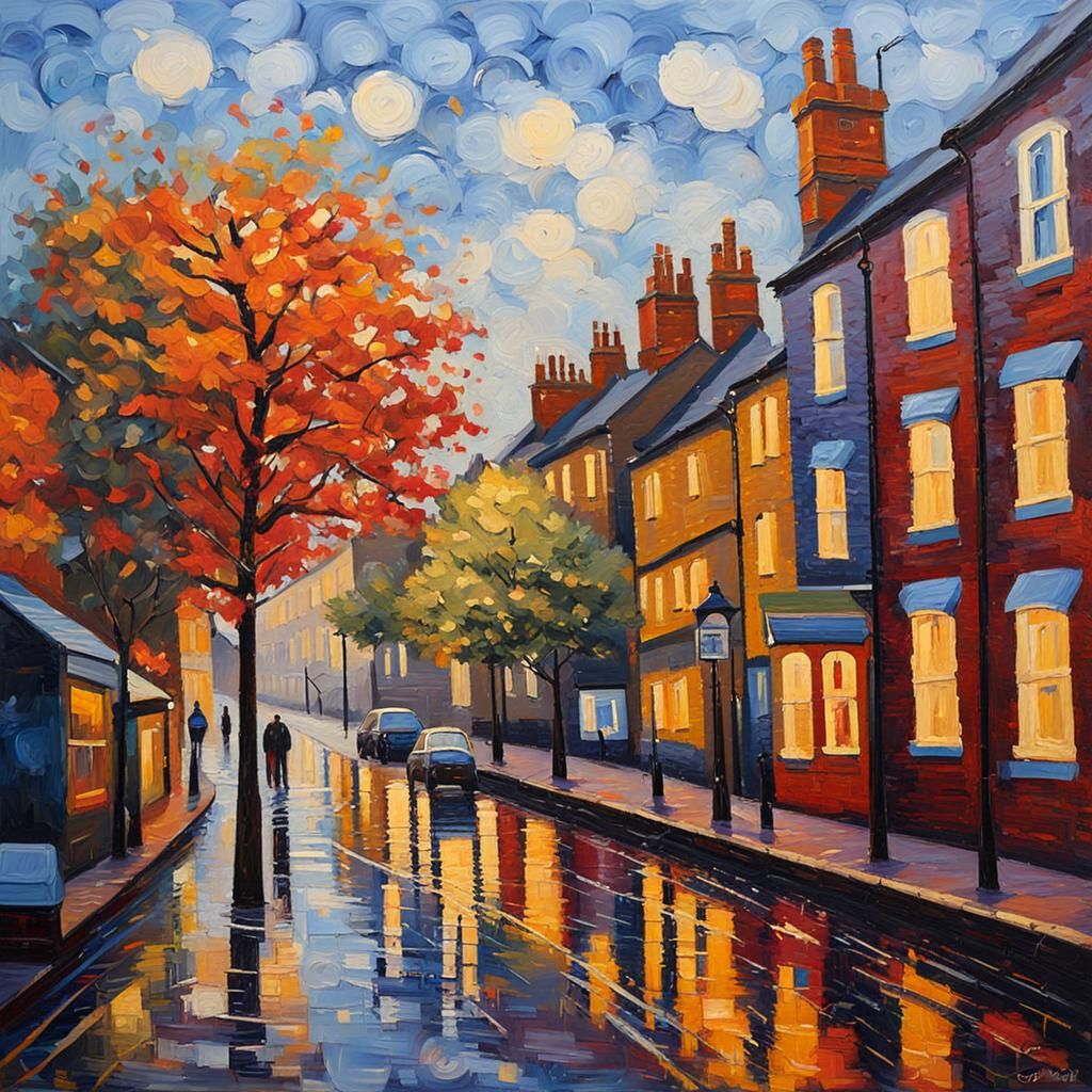 Leeds, UK in Expressionist Neo-Impressionism Style