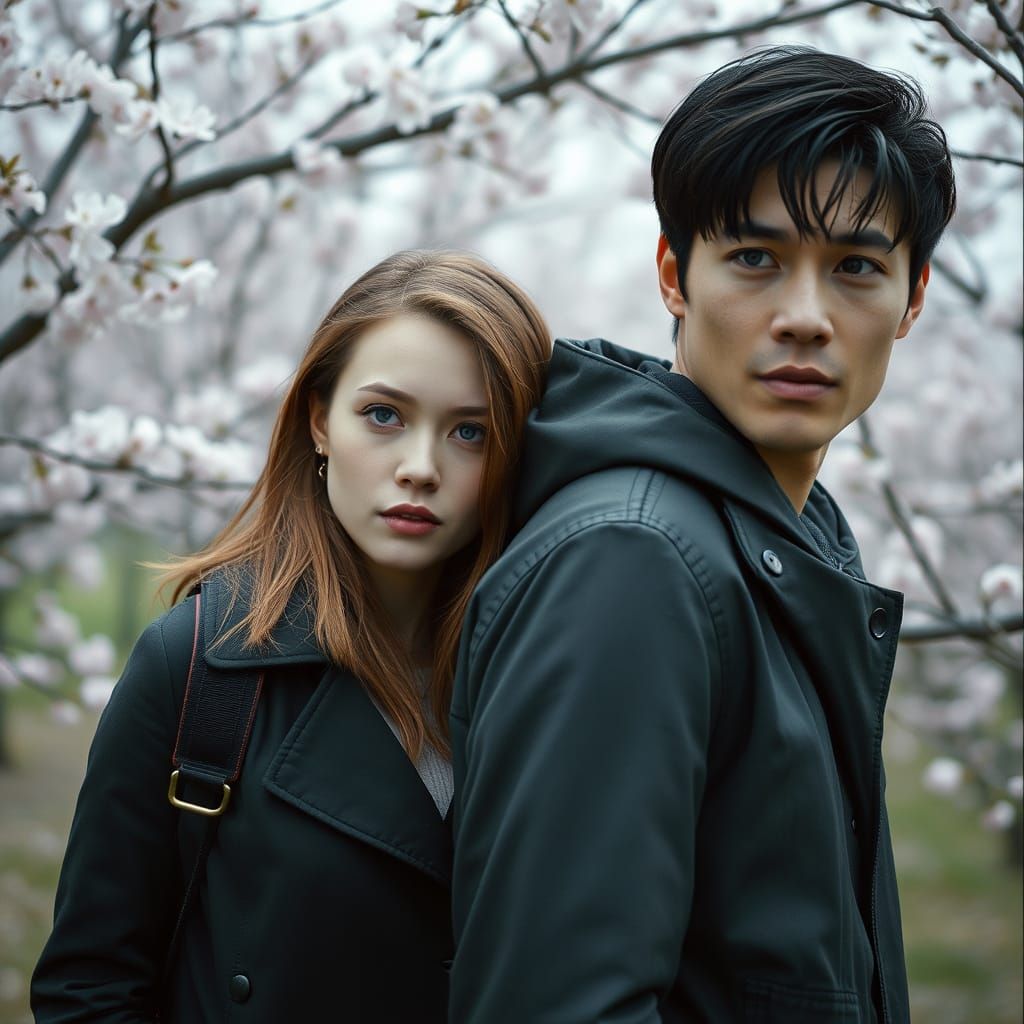 Dystopian Orchard: Sci-Fi Action Film Still