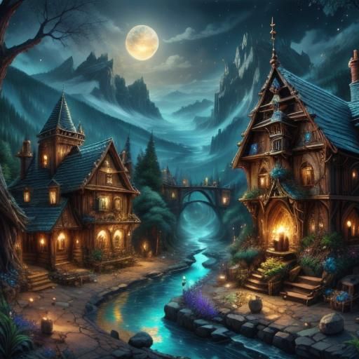 Ink Bottle Fantasy Art with Surreal Elements