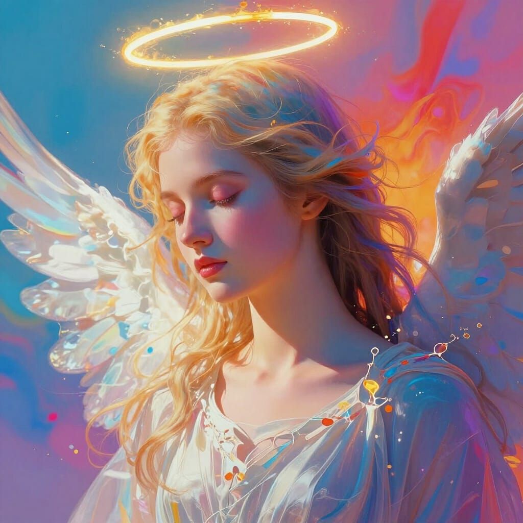 Serene Angelic Portrait in Ethereal Light