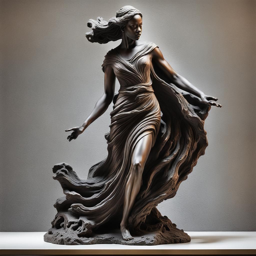 Renaissance Woman: A Lava Sculpture in Motion