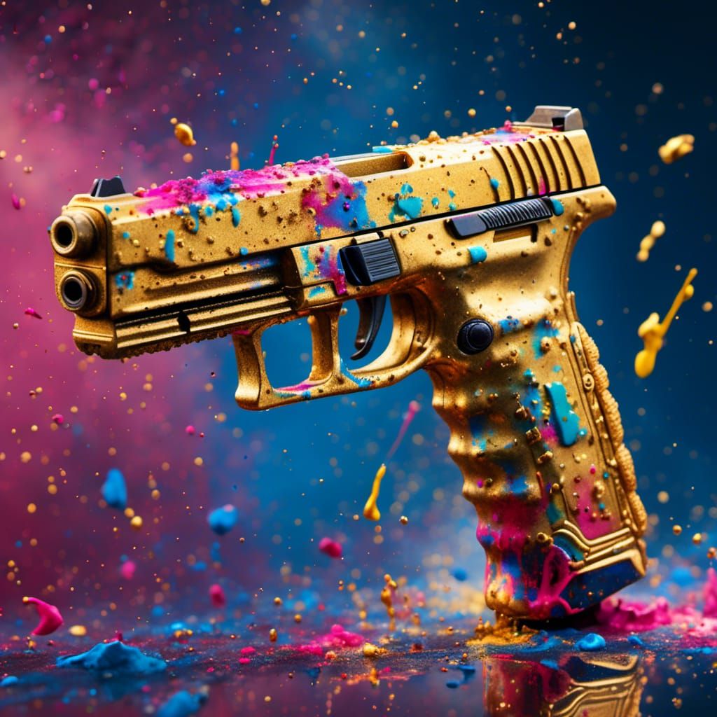 Paint Splashed MK 17 LB Golden Gun...
