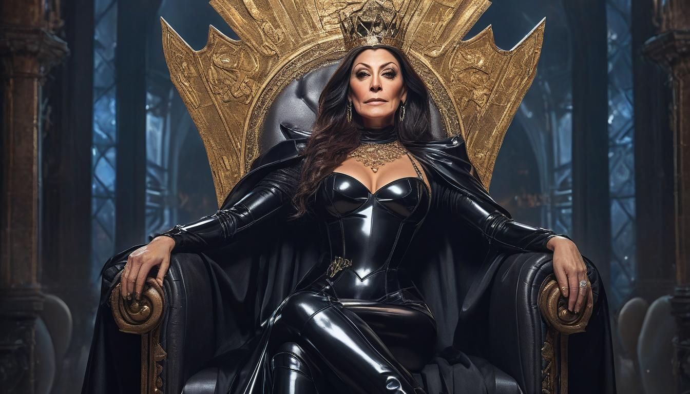 Goddess on Throne in Reflective Latex, Digital Art