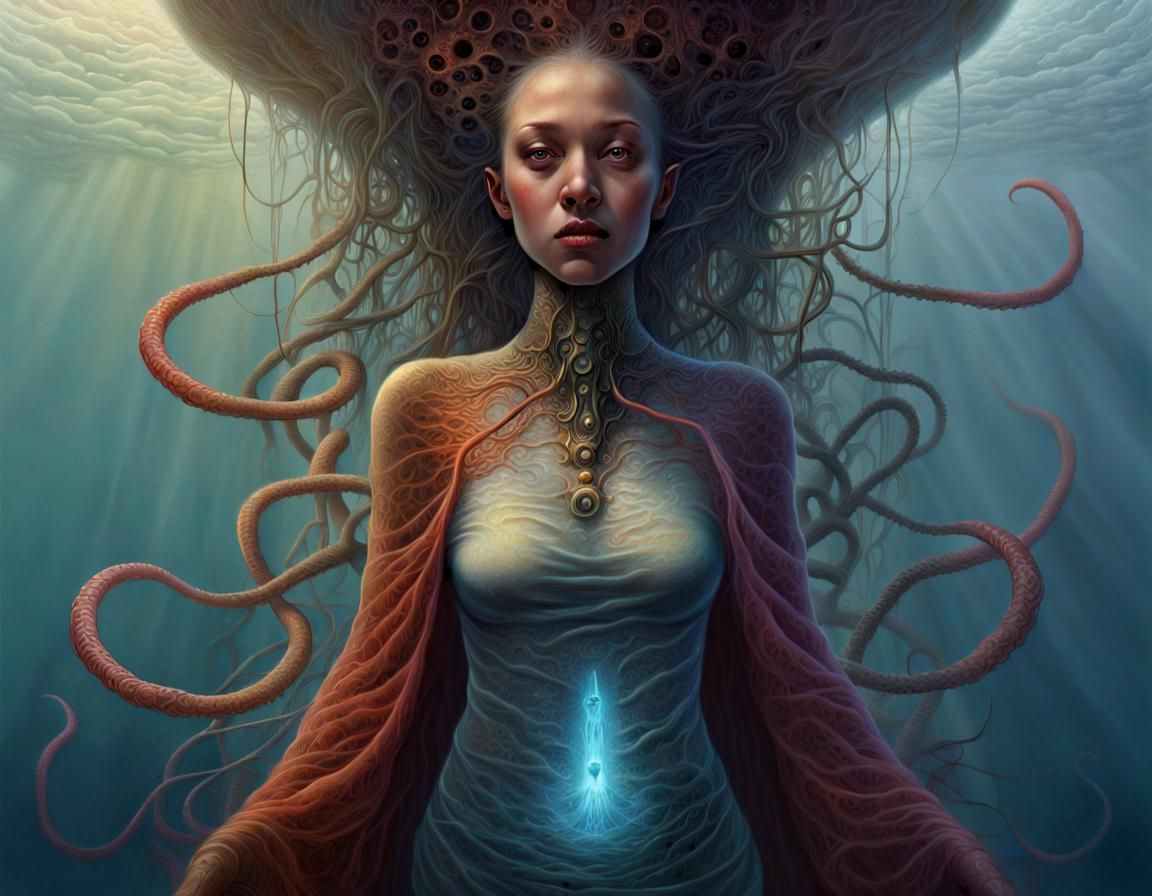 Submerged Woman: Surreal Art Inspired by Kopera