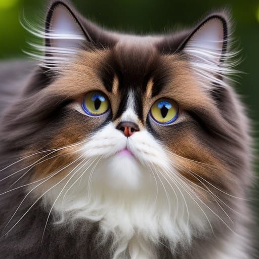 Embroidered Persian Cat Portrait