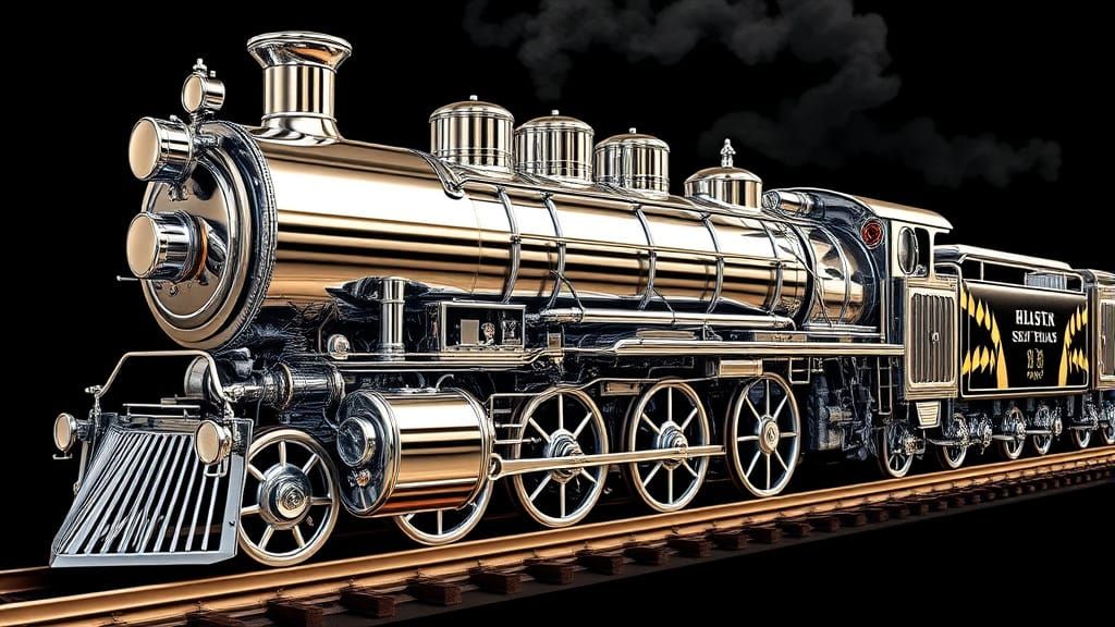 Chrome Steam Train Inspired by Syd Mead