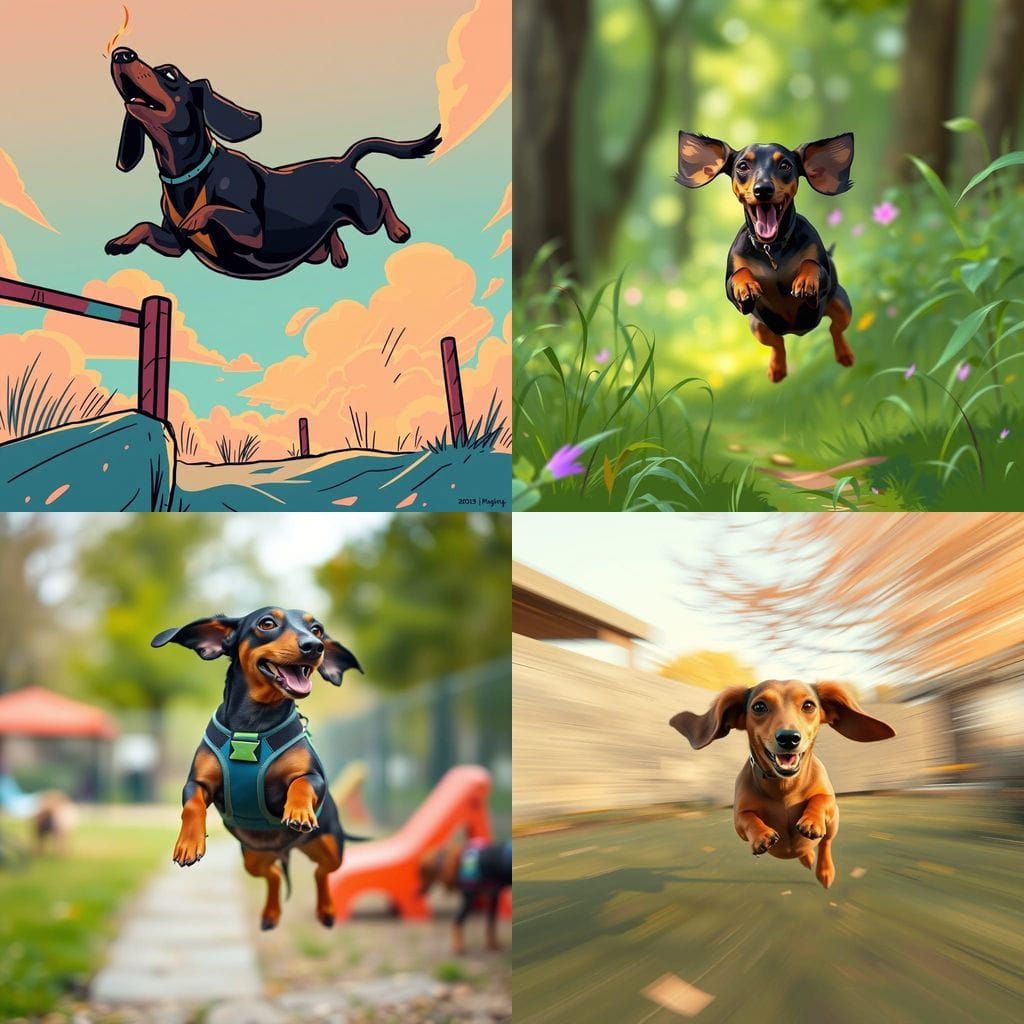 Athletic Dachshund in Motion