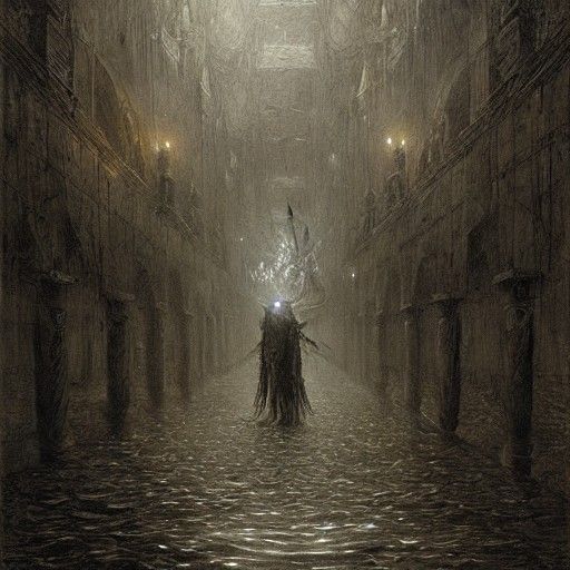 Horrific Stickman in Engraving Style